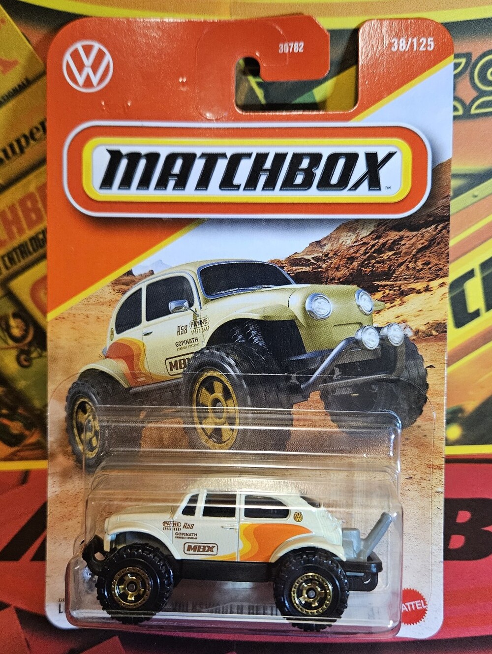 Matchbox Off-Road Beetle Bug Car - White and Orange